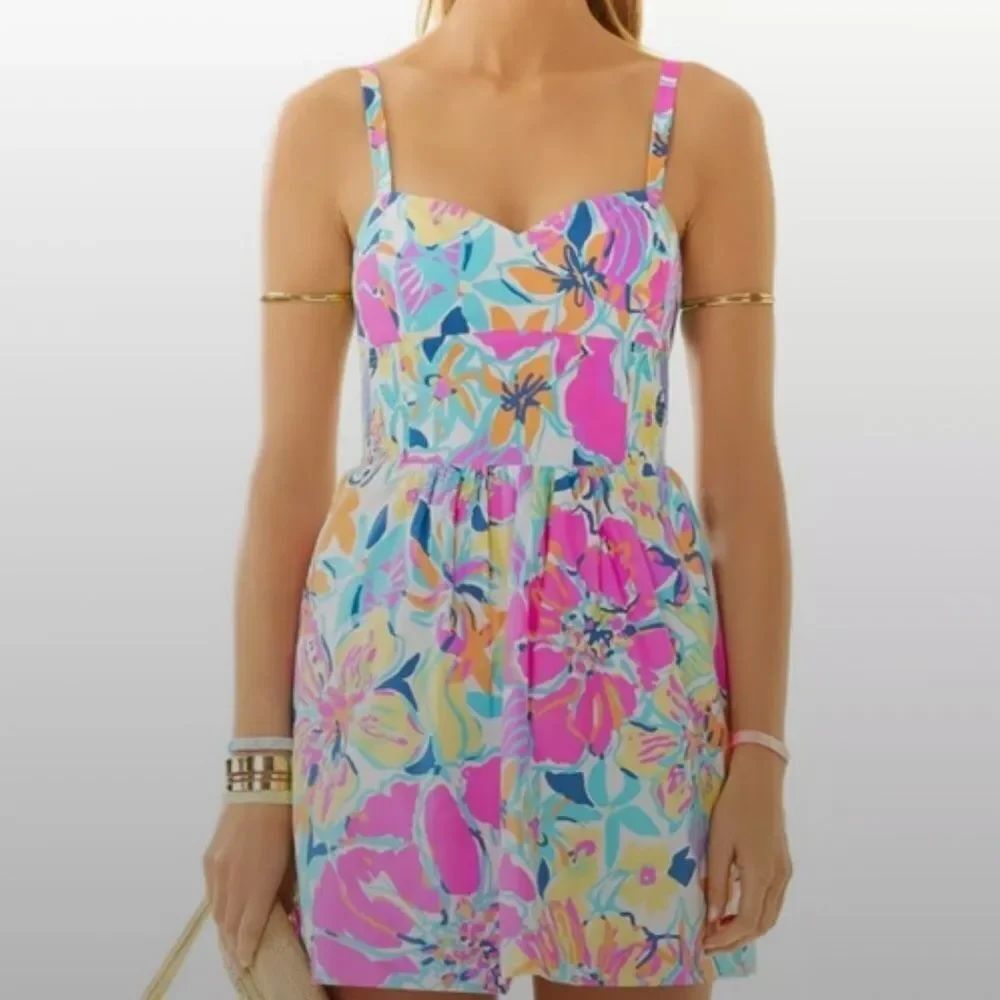 Lilly Pulitzer White and Blue Cotton Dress